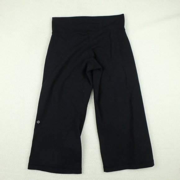 Lululemon Womens Capri Pants 4 Black Yoga Athletic Straight Leg Athleisure - Picture 4 of 11